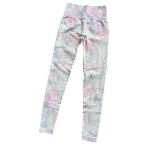 Bo+Tee Womens Size XS Pastel Tie Dye Athletic Leggings